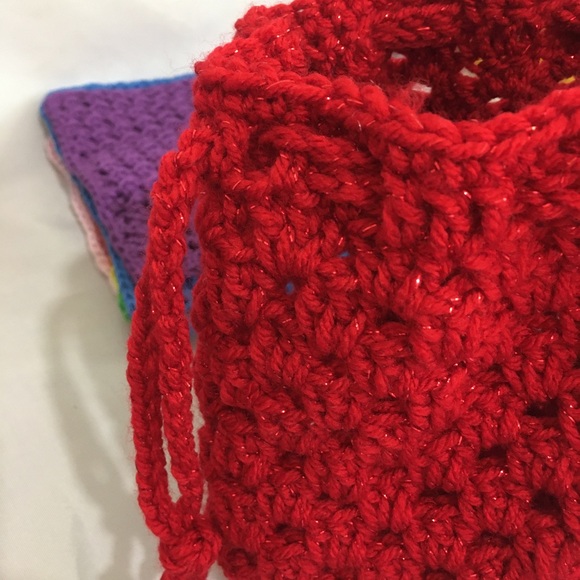 Crochet Drawstring Bag - Picture 2 of 3